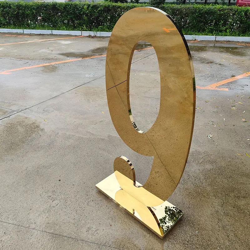 2024 Hot Selling Golden Metal Large 2Ft 3Ft 4Ft Big Marquee Letters Numbers