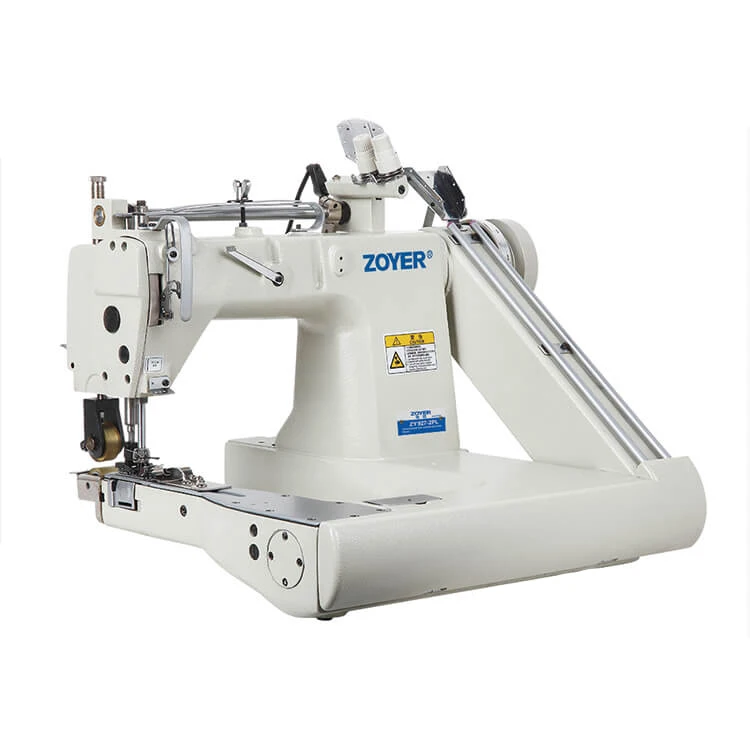 ZY927 Zoyer Double Needle Feed-off-the-arm Chain Stitch Sewing Machines low-tension needle thread and bottom thread