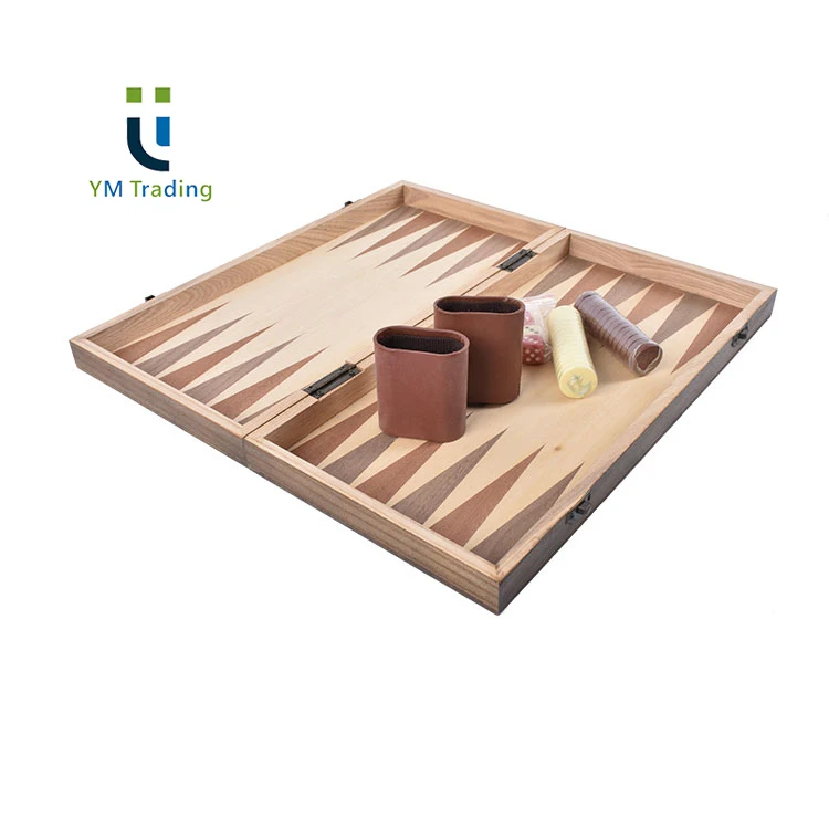 YUMING Inlaid Backgammon Sets Pine Frame Middle Wooden Backgammon Varnished