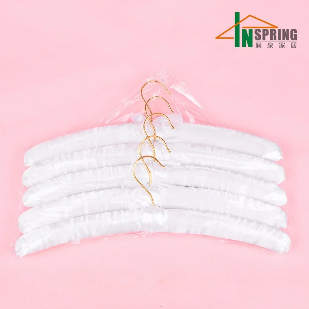 Inspring Soft Fabric Thick Foam Seamless Sponge Silk Custom Color Satin Padded Clothe Hanger Hangers for Cloths