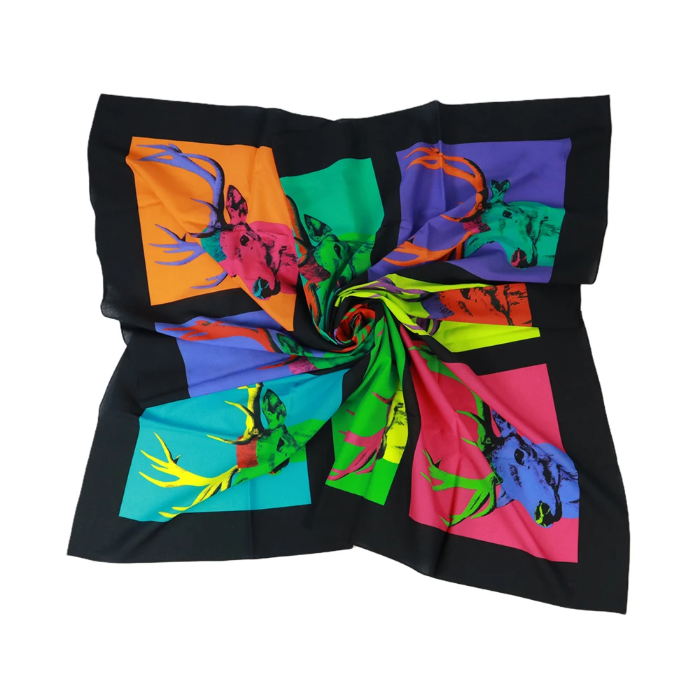 Fashion Design Decorative Chiffon Scarf Ladies Floral Print Scarf Polyester Scarf Women