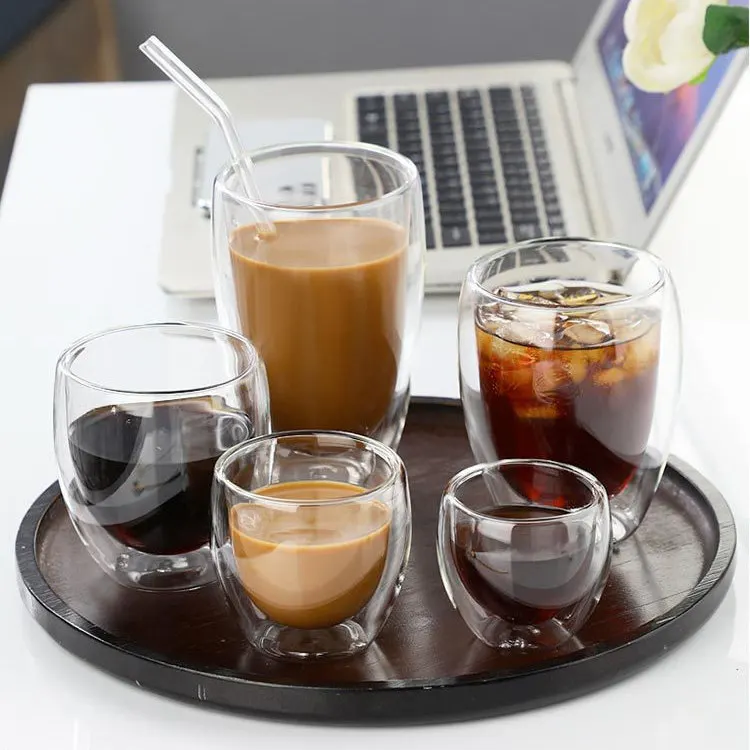 Egg Mug Borosilicate Juice Water Milk Tea Drink Double Wall Glass Coffee Cup Insulated Tumbler