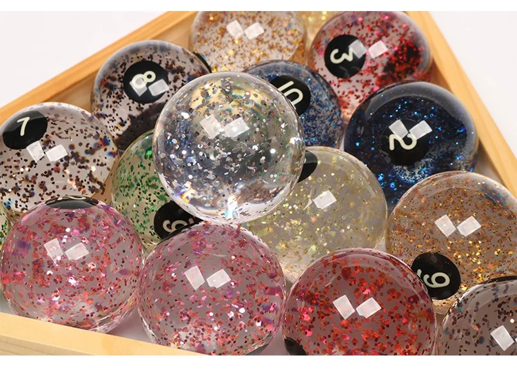 Superior Quality  Resin Material 57.2MM Billiard Pool Ball 16pcs/set Black Box