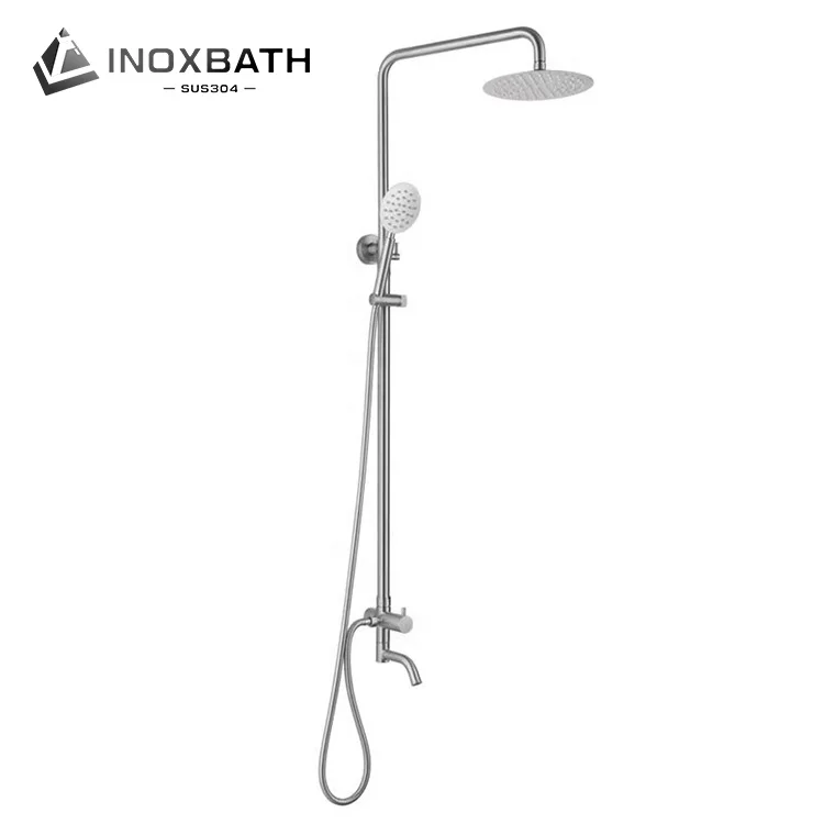 Euro style shower mixer bathroom rail kit SUS 304 cold water mixer shower set