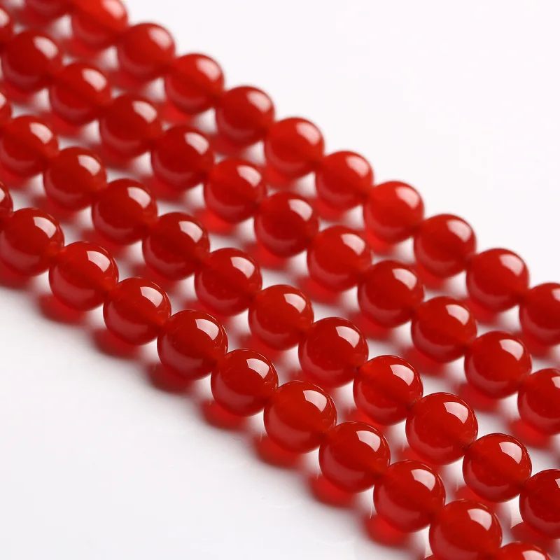 High Quality 7A Red Agate Loose Beads Grade Natural Gemstone Quartz Crystal Round Agate Loose Beads For Jewelry Making