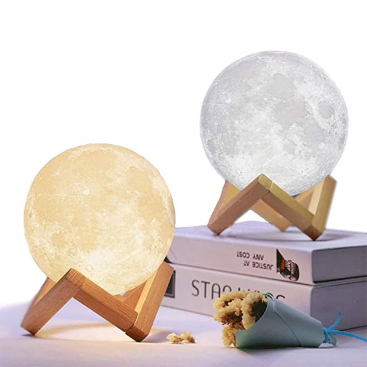 
New 3D Moon Lamp 16 Colors Moon Touch Light With Remote Control USB Rechargeable LED Night Light For Home Decoration 