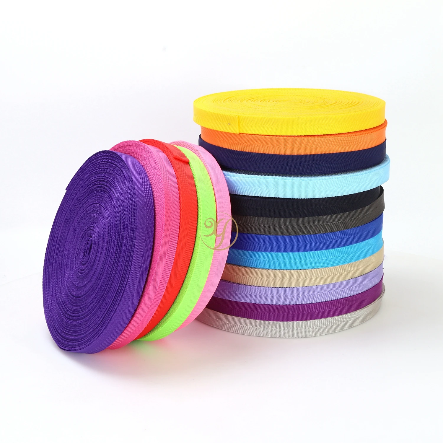Polypropylene webbing band herringbone straps flat pp webbing tape soild color strap webbing