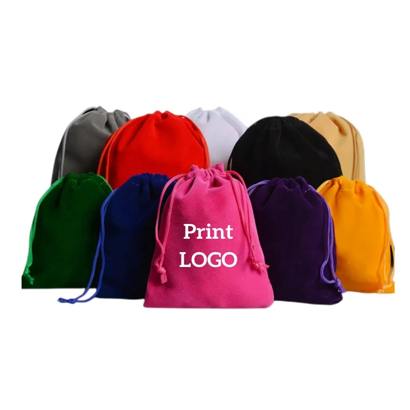 Hot Sale Custom Velvet Dice Bag Colorful Big Small 8x10cm Hat Dust Bags With Draw String