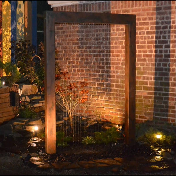 Waterfall fountain outdoor outdoors curtain water feature indoor waterfall rain water curtain for garden