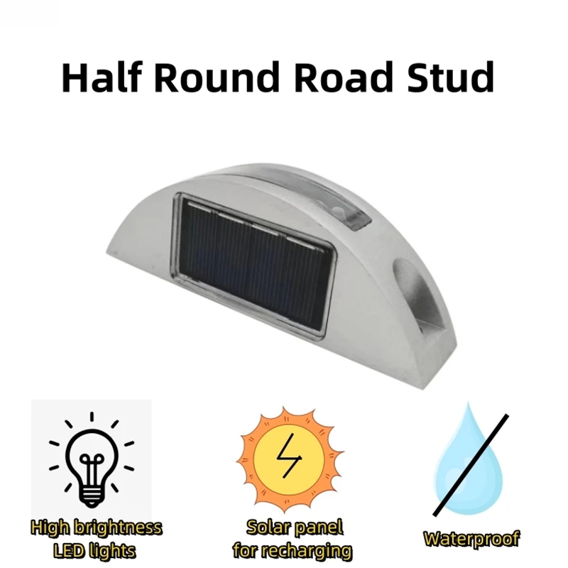 Factory price half round road stud led traffic blinking lamp solar stud light