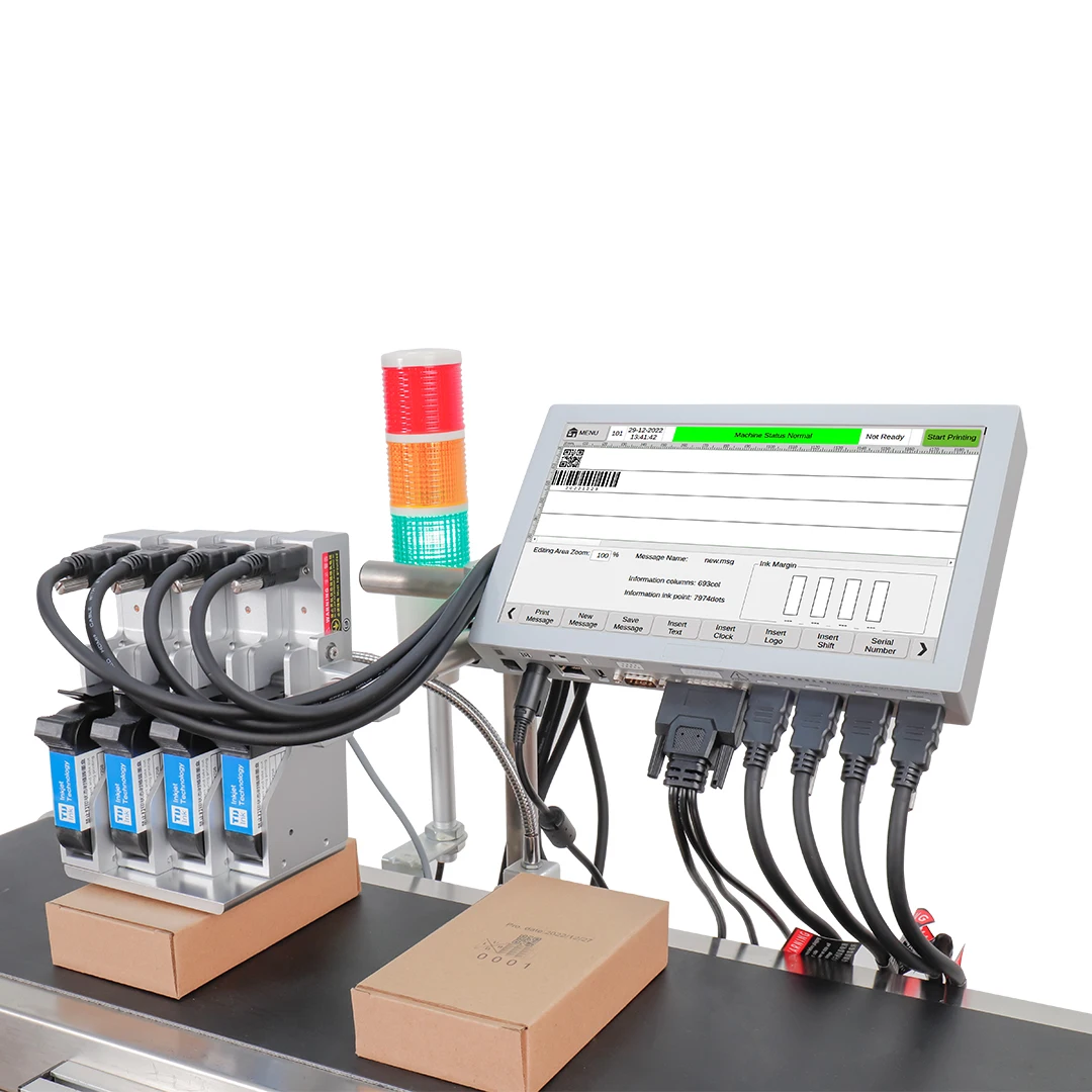 DOCOD High Speed Industrial Encoders Expiry Date Printer T400E Online Inkjet Printer TIJ Labeling Batch Code Printing Machine