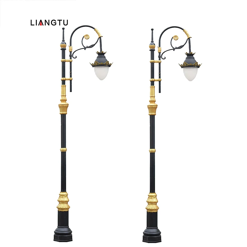   Customized Vintage Outdoor Post Lamp  Garden Light  Cast Aluminum Pole 3m 5m 8m Street Light
