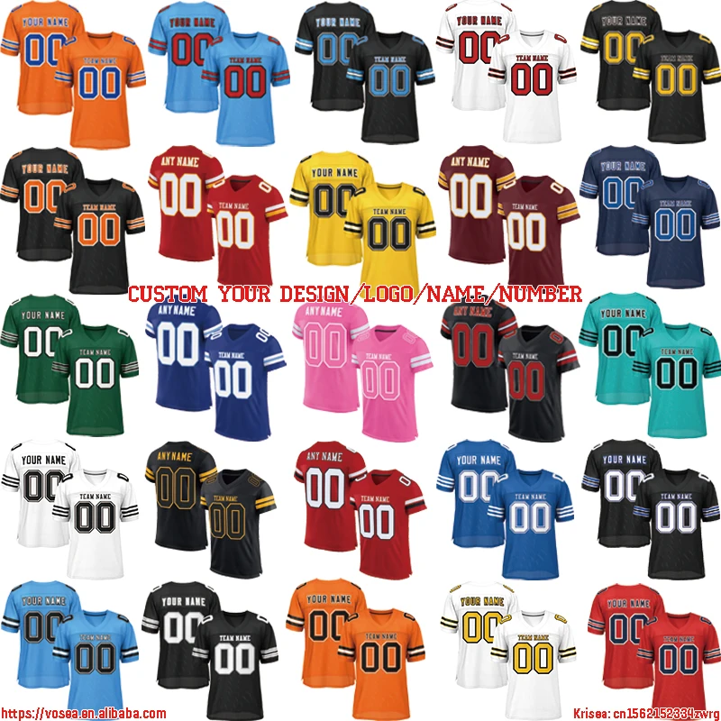 Custom Wholesale American Football Uniforms Embroidery Team Rugby Jersey Custom American Football Wear American Football Jersey