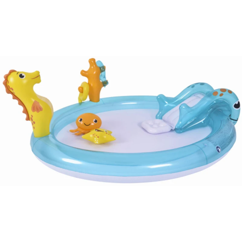 Hot sale outdoor inflatable water sports pool floating swimming toys slide size monster spray pool
