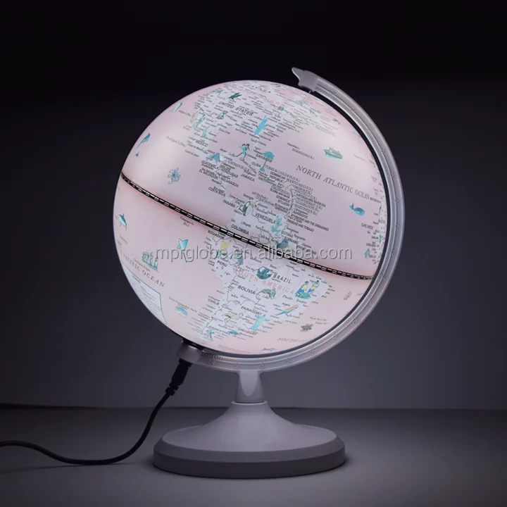 20cm 8inch Geography Education Kids Gifts World Map Table Lamp Globe Led Light