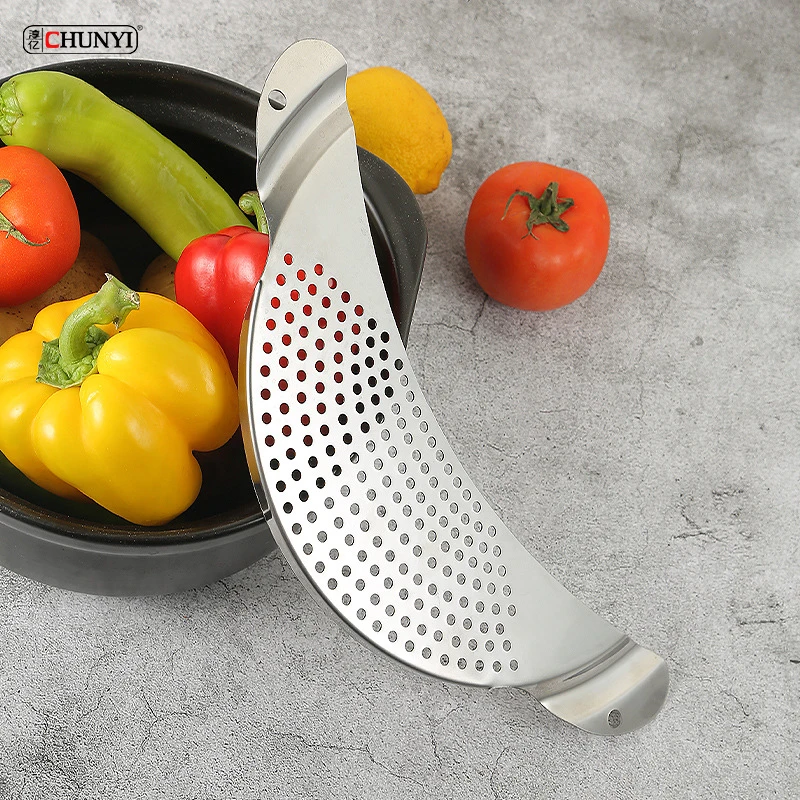 Pasta Spaghetti Practical Draining Tool Stainless Steel Strainer Pot Colander For Pasta And Vegetable