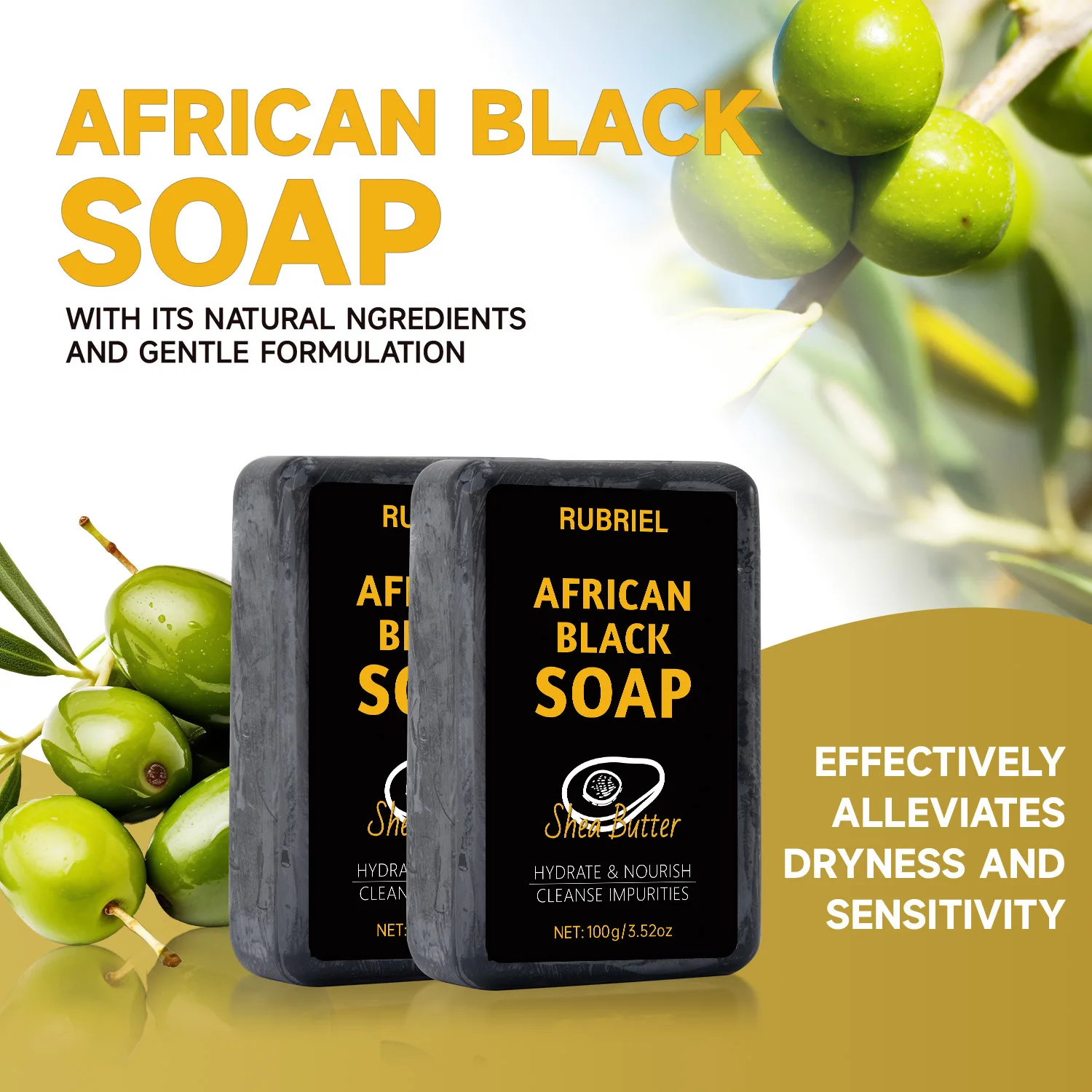 African Black Soap Face and Body Bar for Oily Blemish Prone Skin facial cleanser