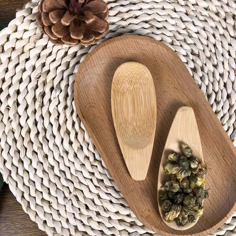 Wholesale Custom Natural wooden small teaspoon Spice Rice Bamboo Walnut wood mini measure coffee teaspoon bamboo tea spoon