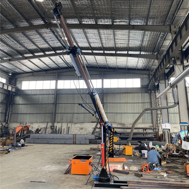 Pickup truck loading hydraulic crane fishing boat truck loading and unloading cargo pickup truck crane