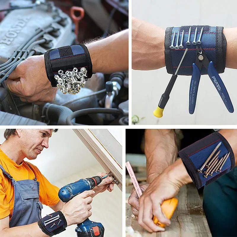 Customized Logo Strong Magnetic Wristband For Holding Tools Screws,Nails,Bolts,Drilling Bits,Screwdriver Bits