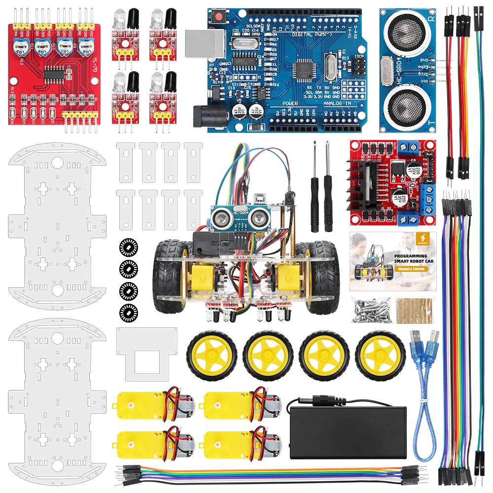 Tscinbuny 4WD набор для разработки Arduino Программируемые Электронные модули образования и производителя робототехнические комплекты