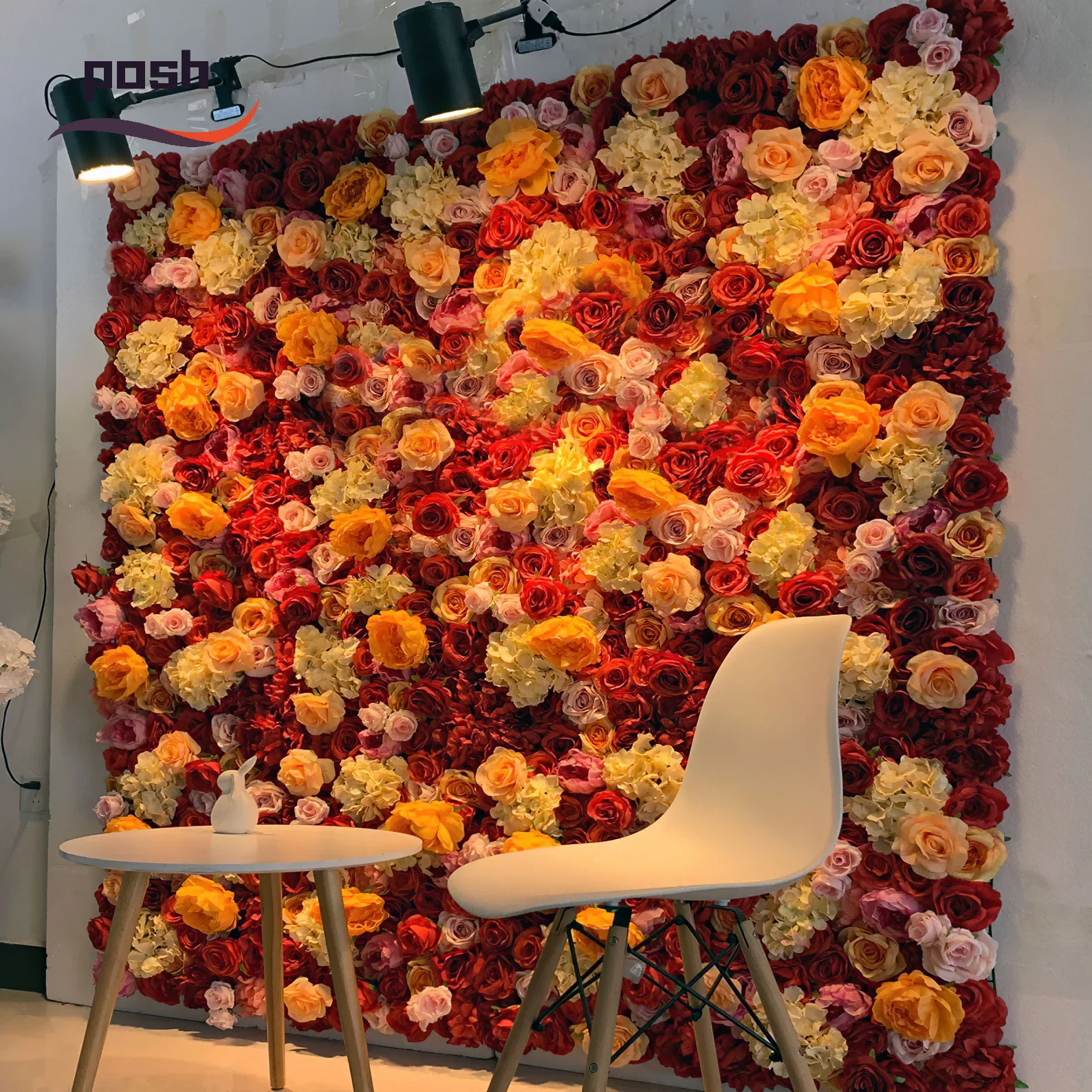 Custom Wholesale Price Artificial Silk Flower Rose Wall Flower Panel Backdrop Stand For Flower Wall Decoration