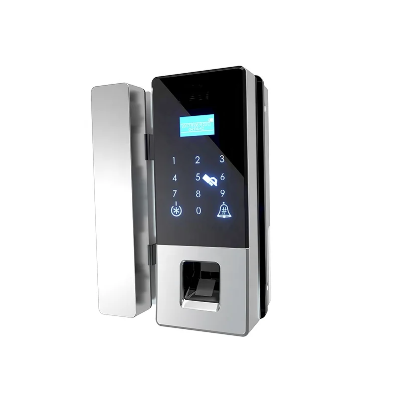 Smart Door Lock Fingerprint Electronic Digital Gate Opener Electric RFID Biometric Password Card Security Glass Door Lock