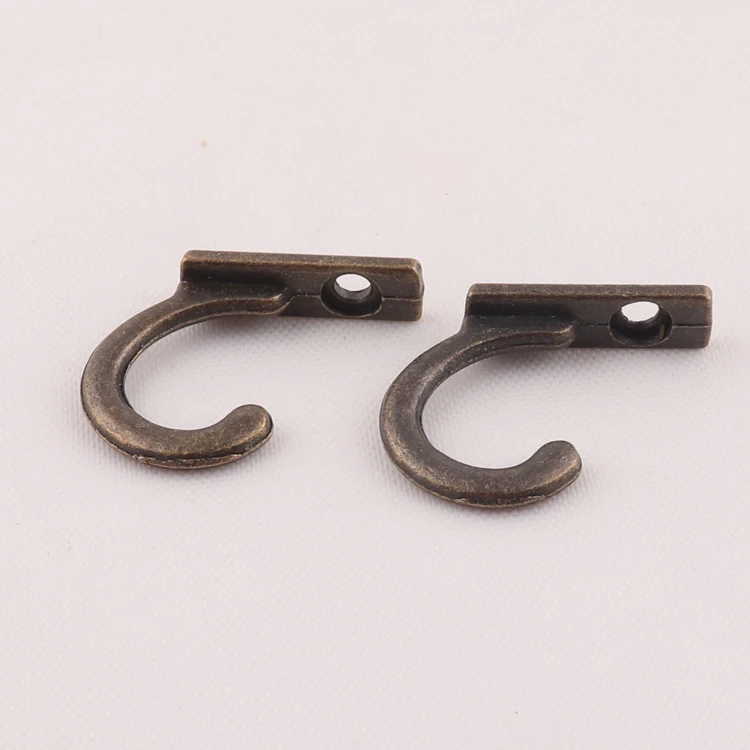 factory wholesale small antique brass color wall mounted metal coat hanger hook