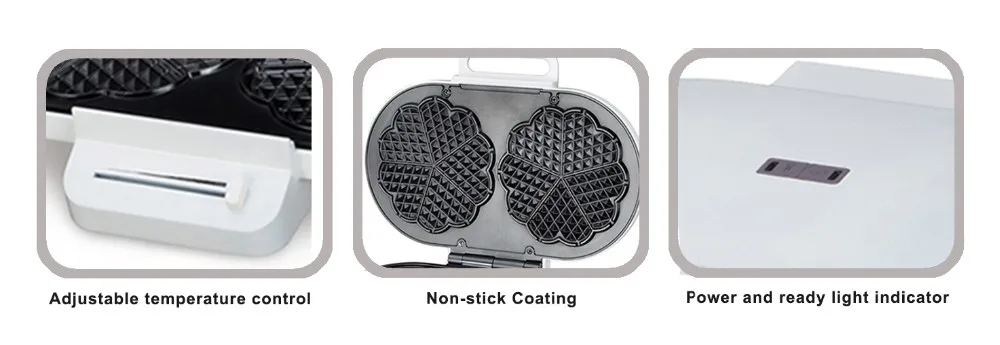 Two Slices Round Electric Waffle Machine for Home Use Automatic With Optional Plate