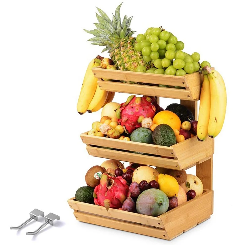 Бамбуковая многофункциональная корзина для хранения кухонный лоток фруктов бытовая продуктов кухонные принадлежности