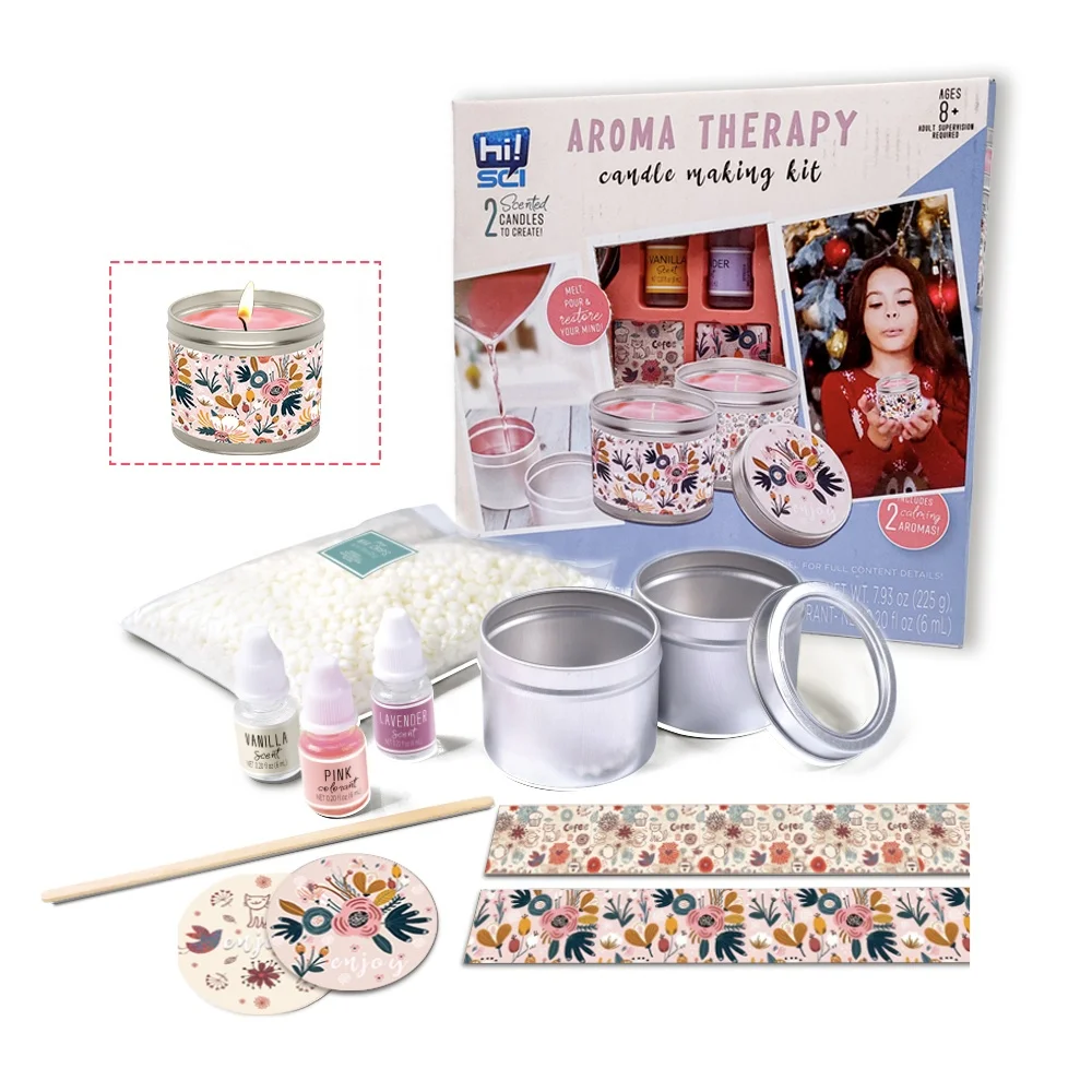 Festival Gifts Candle Making Supplies Kit for Kids 8+, Gift Box Set DIY Scented Candles Soy Wax Aroma Therapy Candle Sets