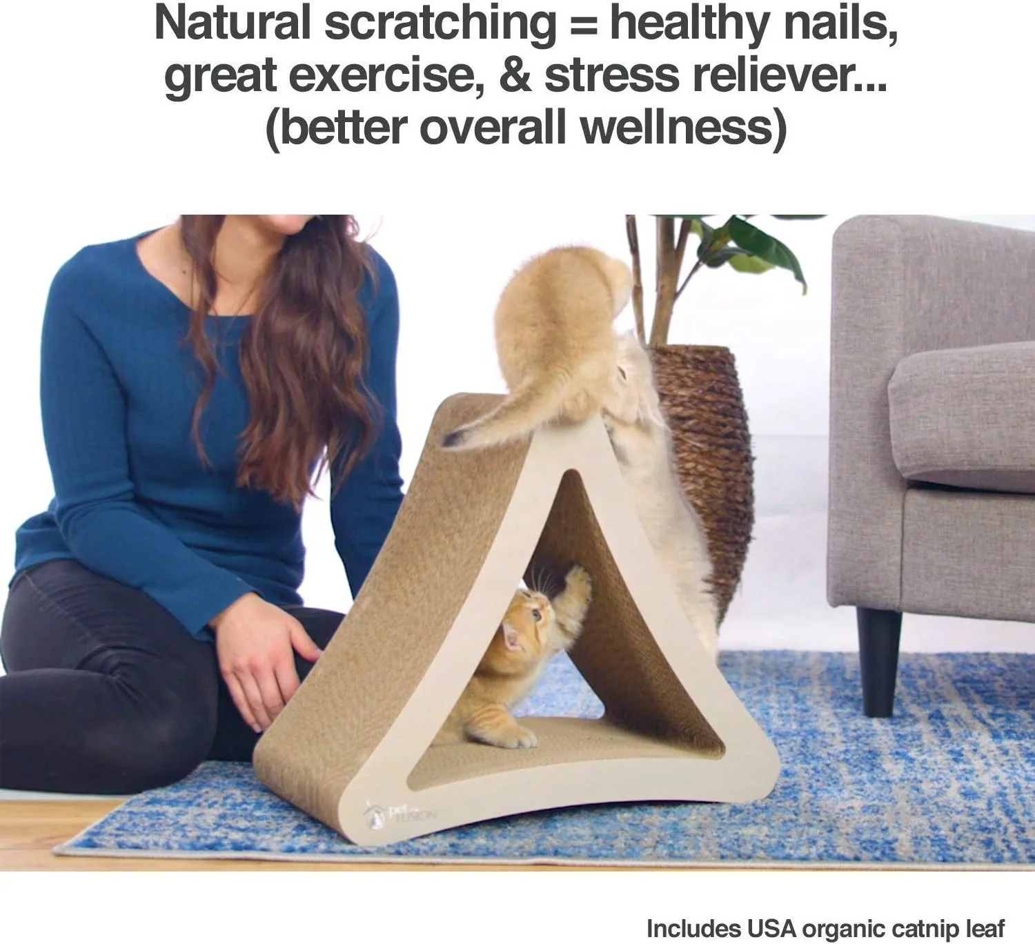 Wholesale Pet Toys 3-Sided Vertical Cat Scratching Post,Multiple Cat Scratcher Lounge For Protector Furniture