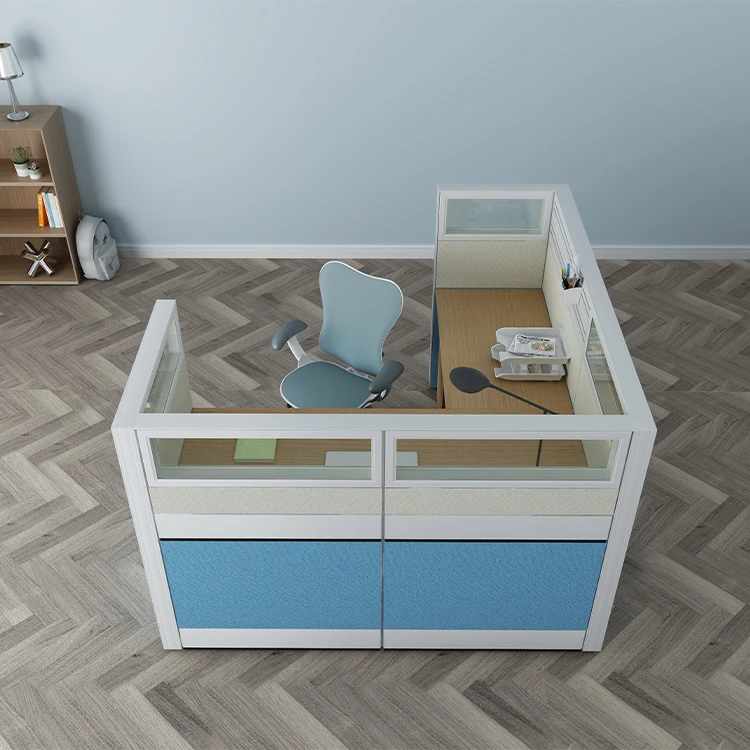 
Aluminium Partition Small Dell Workstation for Call Centers With overhead cabinet 