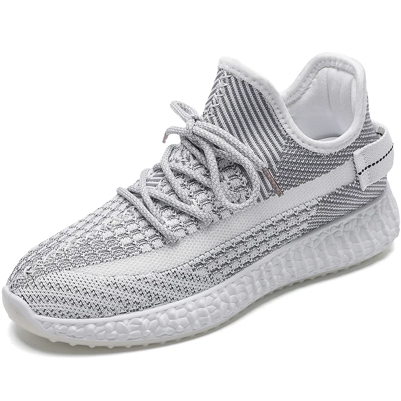 
Jinjiang Cheaper Stock shoes OEM custom sport shoes lace-up knit upper Women Yeezy shoes 