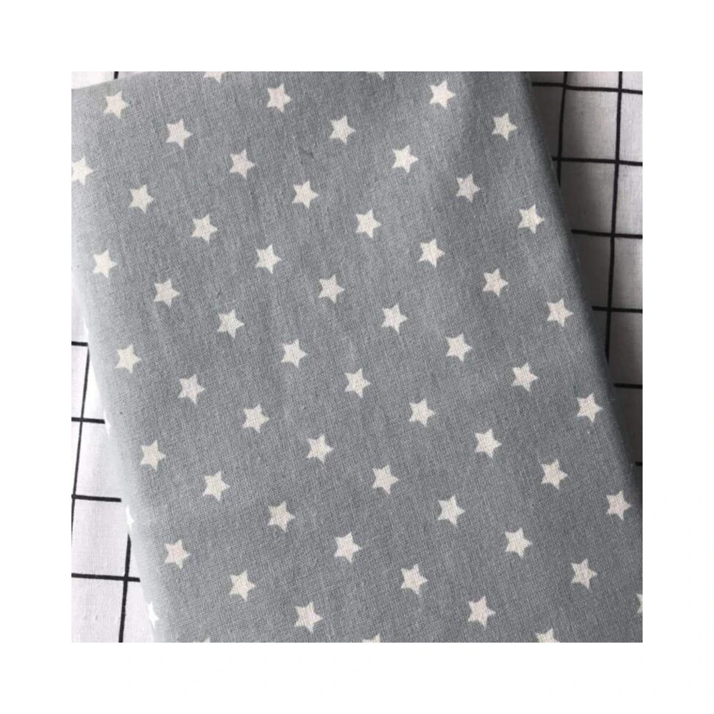 Gray Star Design Linen Fabric High Quality Home Textiles Sewing Cloth Of Handmade DIY Handicrafts