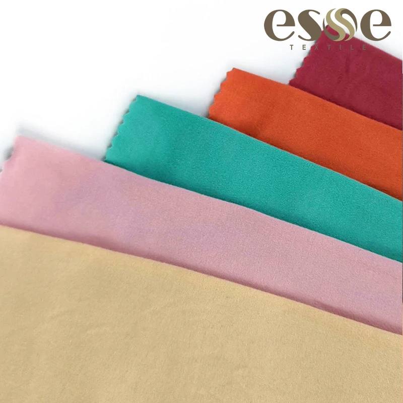 PERU TELA PIEL DE DURAZNO DTY PEACH SKIN cheap fabric spandex brushed jersey fabric solid  knitted textile for dress