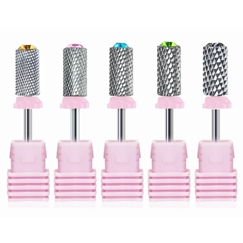 Salon Tungsten Steel Carbide Nail Drill Bits Electric Milling Cutter Head With Diamond For Manicure Pedicure Gel Polish Remover