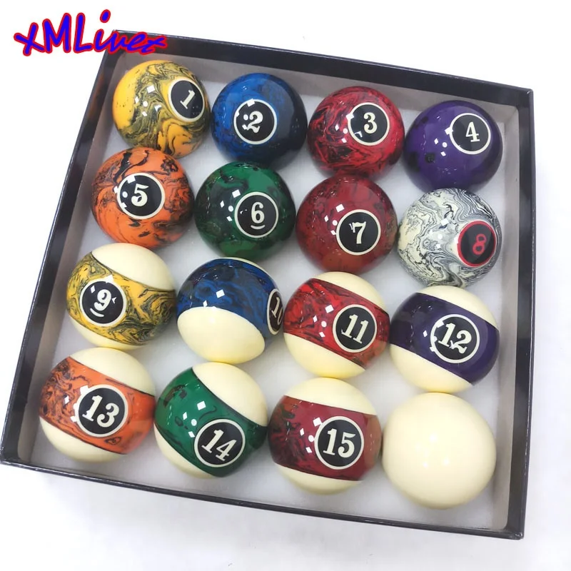 
xmlivet 50.8mm/52.25mm/57.25mm Marble Billiards Pool Balls High quality Complete Set of Nine-Ball Balls Billiards accessories 
