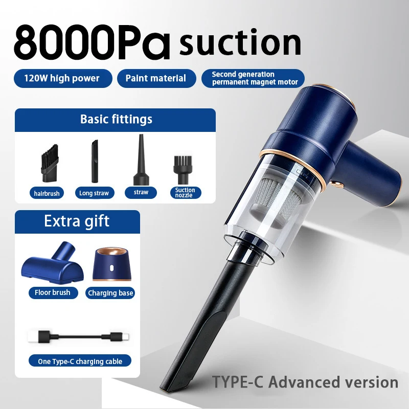 Wireless car Vacuum cleaner Handheld mini household vacuum inflatable large suction portable pet hair suction