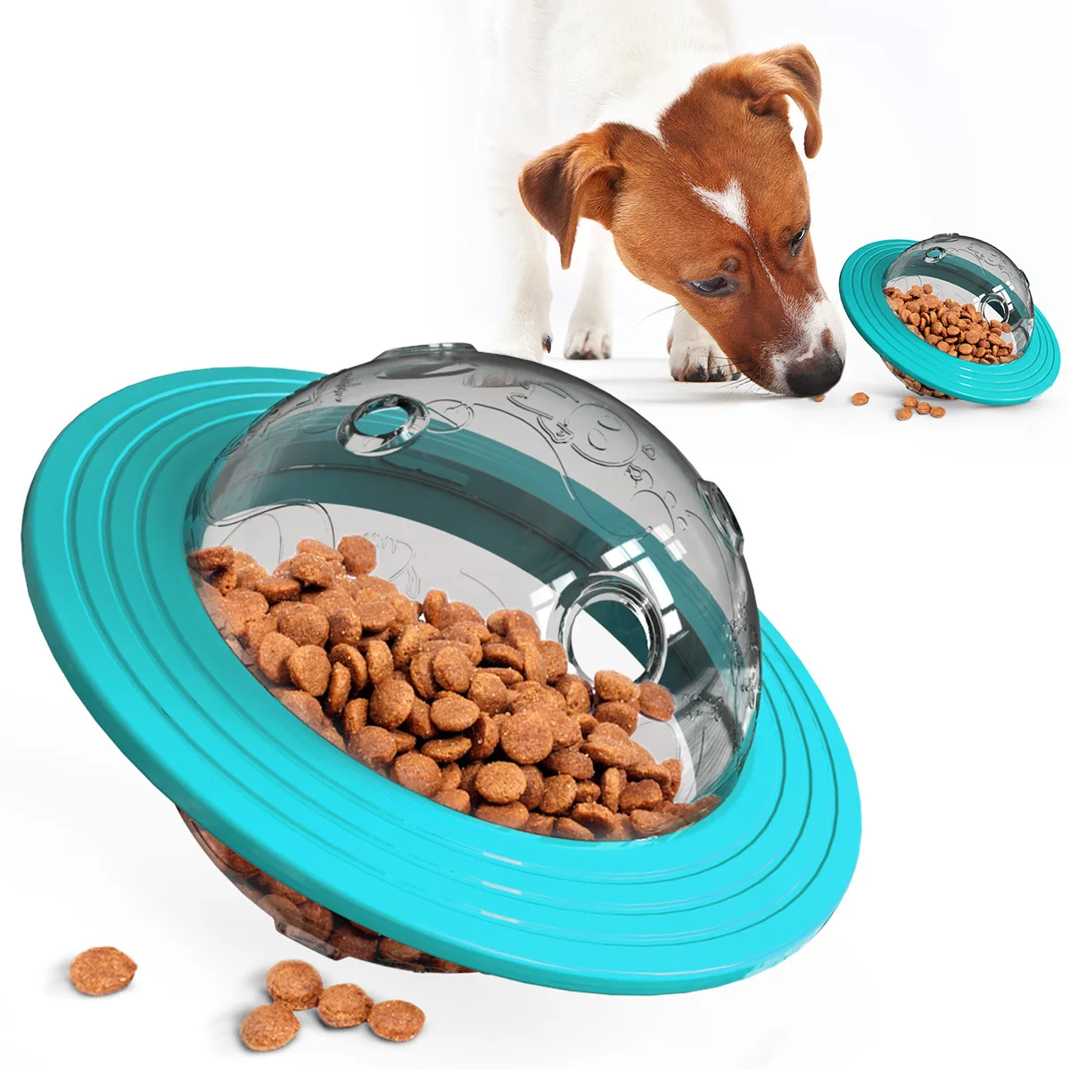 
Pet products customized flying saucer toys for dogs with missing food and slow food lake blue 