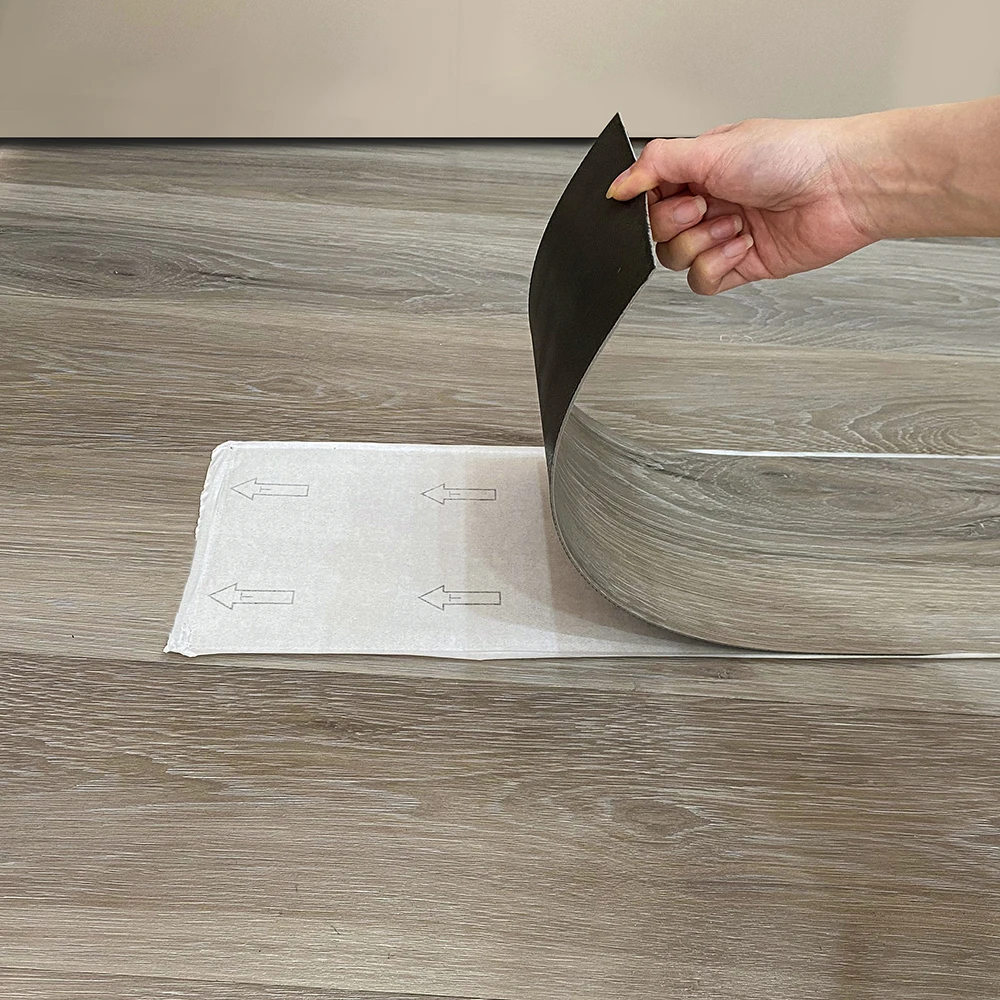 Us hot selling self-adhesive adhesive wood design peel paste PVC floor covering PISO-bonded lvt self-adhesive vinyl flooring