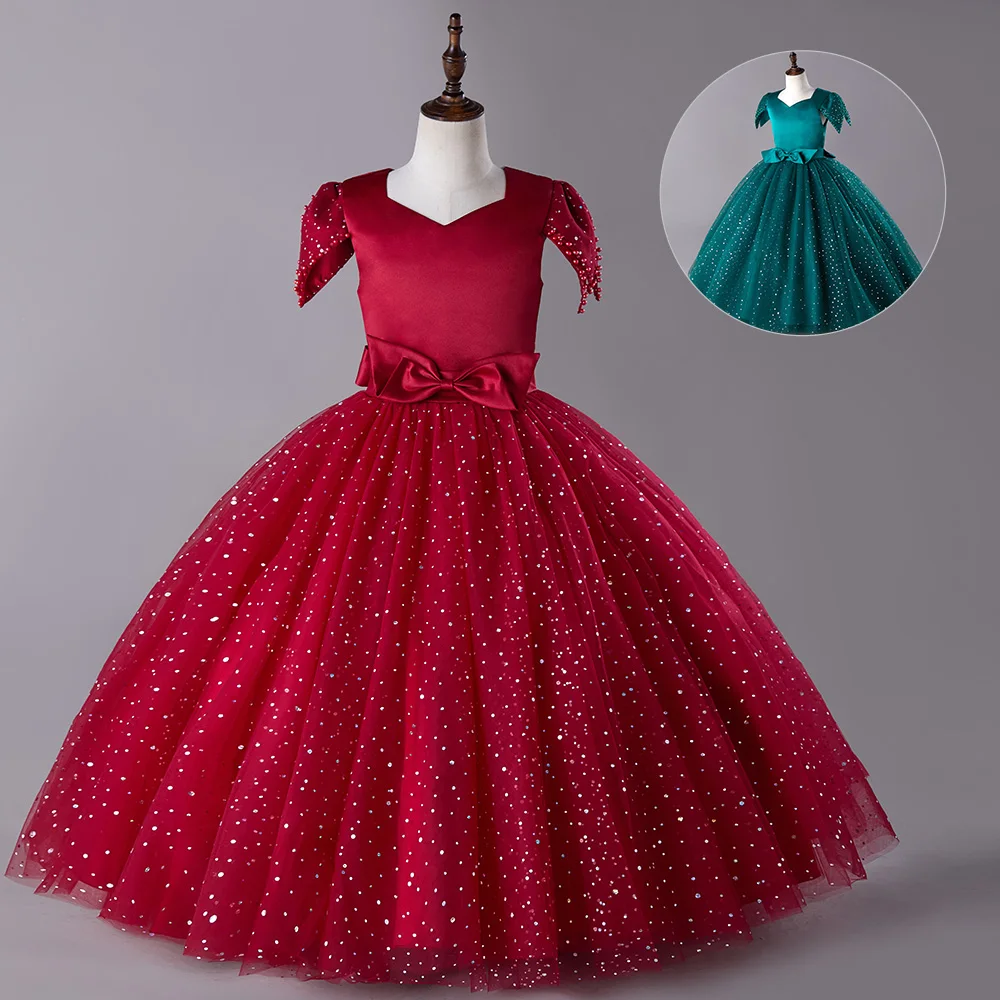 Fashion Factory Price Party Flower Girl Dress Embroidery Princess Party Clothes For Children Gowns LS6066