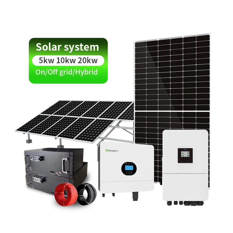 OEM Solar System 5kw 10kw 20kw On grid Off grid Hybrid Solar System Home PV Energy Storage System With Battery
