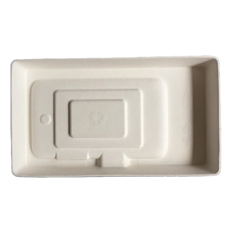 Sugarcane pulp packaging, bagasse pulp paper packaging tray for product packaging