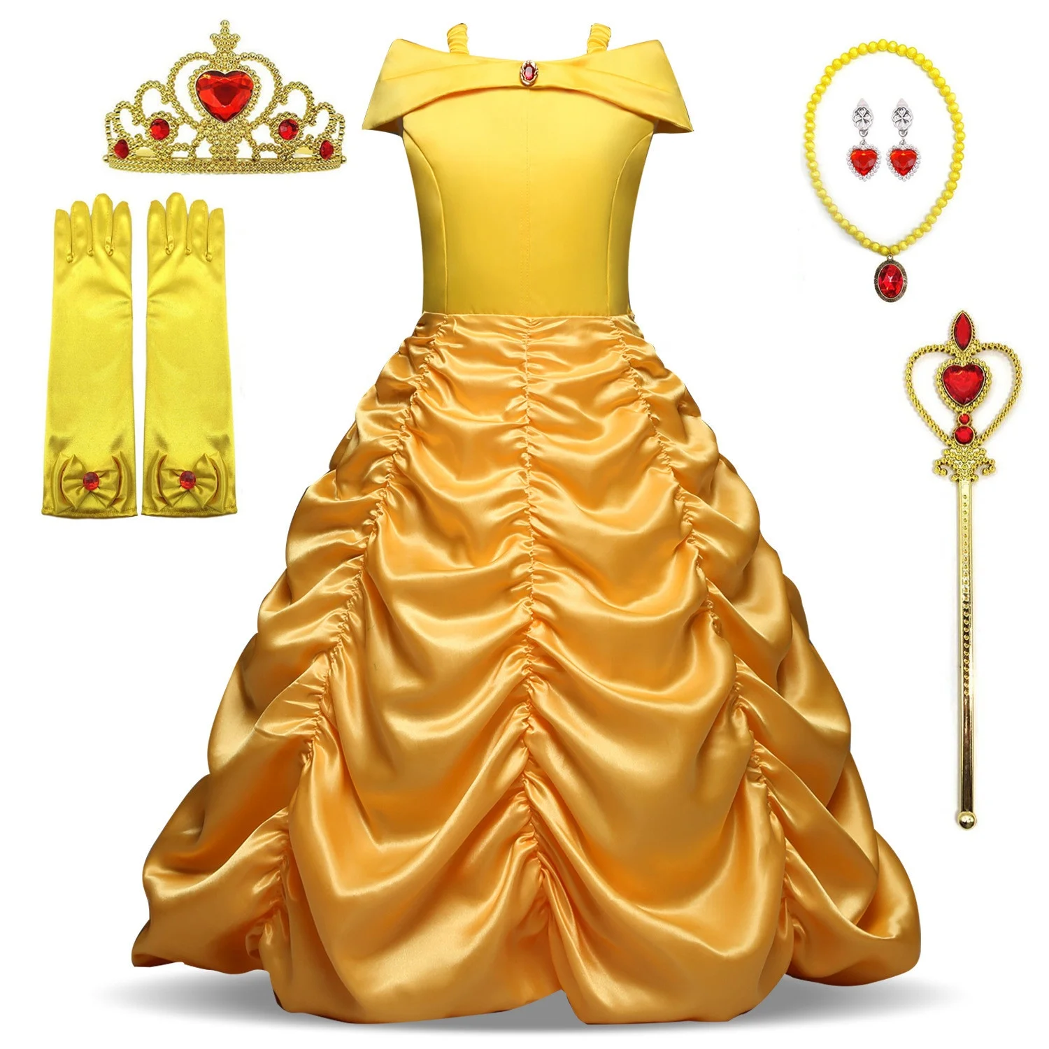 Kids Princess Belle Costume Dresses For Girls Birthday Party Cosplay Costumes Beauty and The Beast
