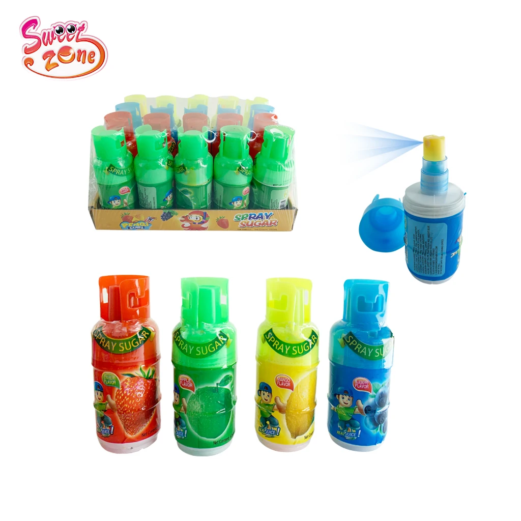 Colorful Fruit Juice Sweet Spray Liquid Candy With Gas Bottle