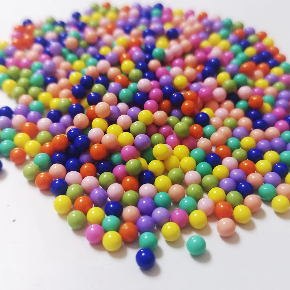 4mm Solid Color Acrylic Round Beads No Hole single and mix color