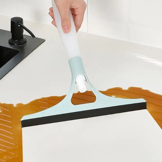 2-in-1 Multipurpose Water Glass Wiper Scraper Shower Squeegee Cleaner With Spray Bathroom Mirrors Tiles Car Window Cleaning Tool