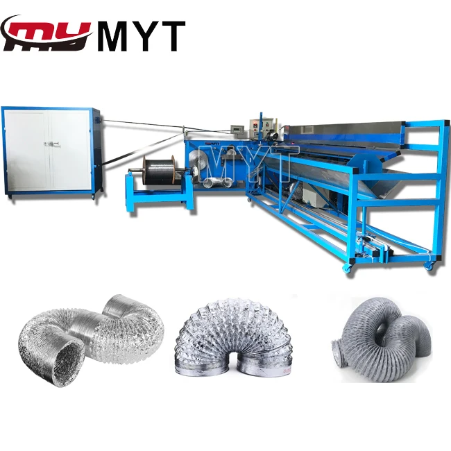 MYT HVAC Insulated spiral flexible aluminum duct forming manufacturing machine for air condition hose tube making