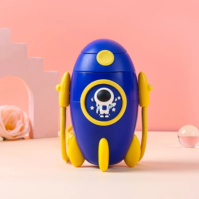 Creative Portable 500ml students summer cartoon drinking water bottles Children Rocket kids rocket plastic water bottle